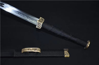 Han jian sword,Damascus steel blade,Brass fittings