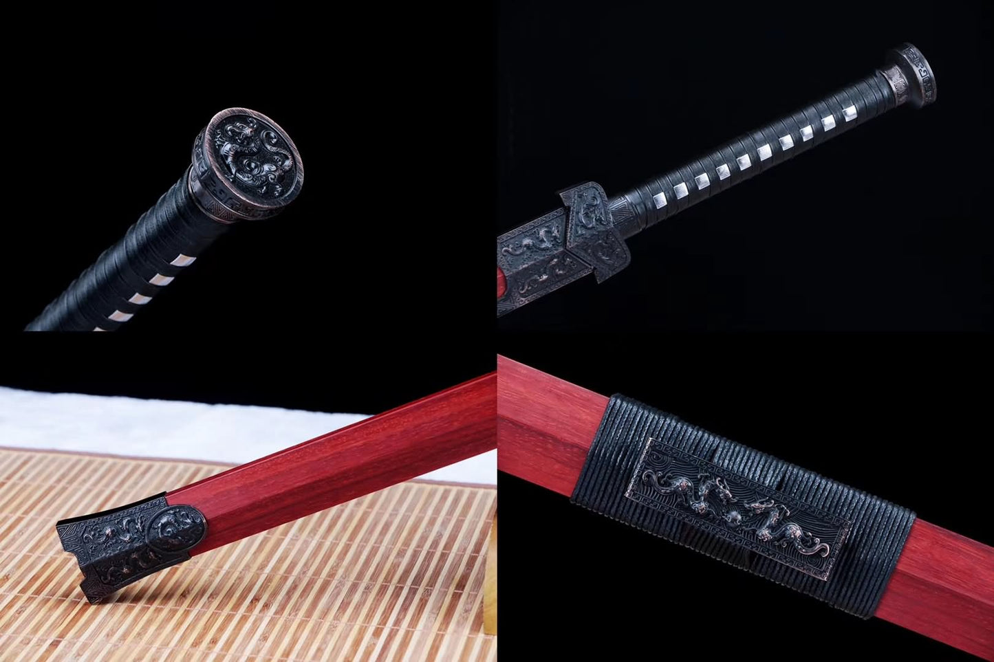 Han jian sword,Etch blade,Redwood scabbard