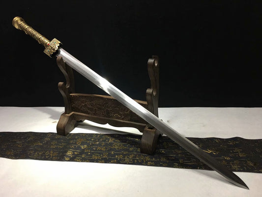 Han jian sword,Damascus steel blade,Brass fittings