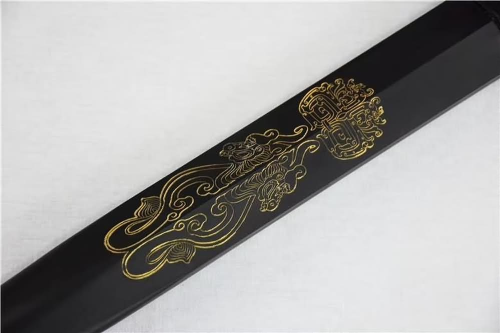 Han jian sword,Damascus steel blade,Brass fittings