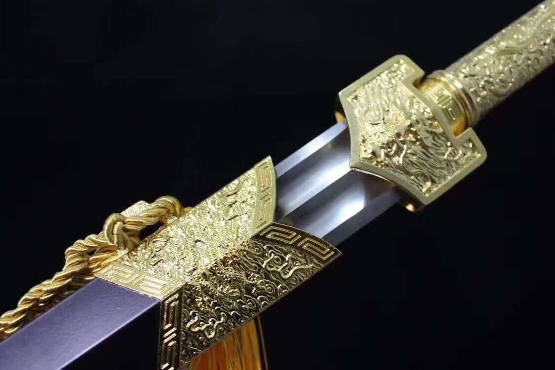 Han jian sword,High carbon steel grooves blade,Alloy scabbard