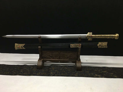 Han jian sword,Damascus steel blade,Brass fittings