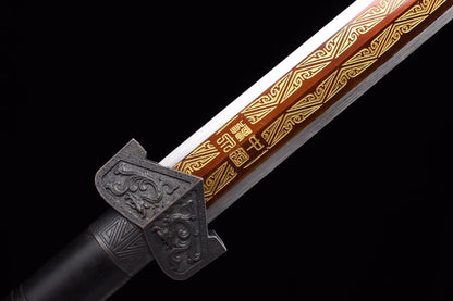 Han jian,Handmade(High carbon steel etch blade,Alloy fittings)Heat Tempered