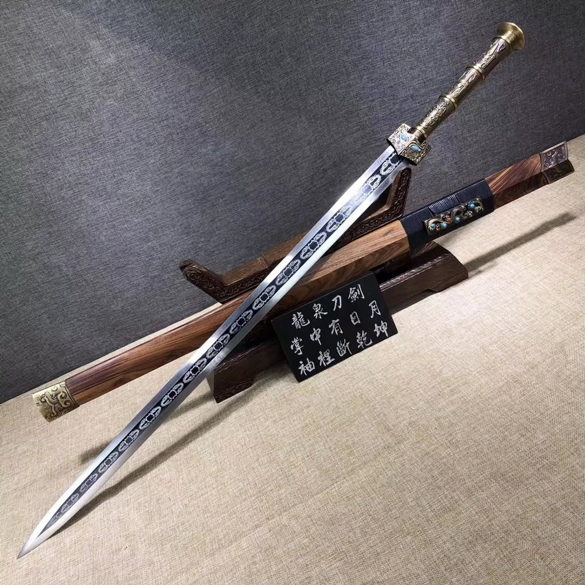 Han jian sword,Handmade high carbon steel blade,Alloy handle