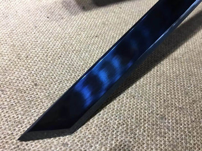 Tang dao,High manganese steel blue blade,Redwood,Alloy fitted