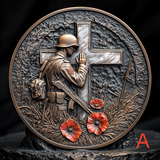 Poppy Cross Military Memorial Coin