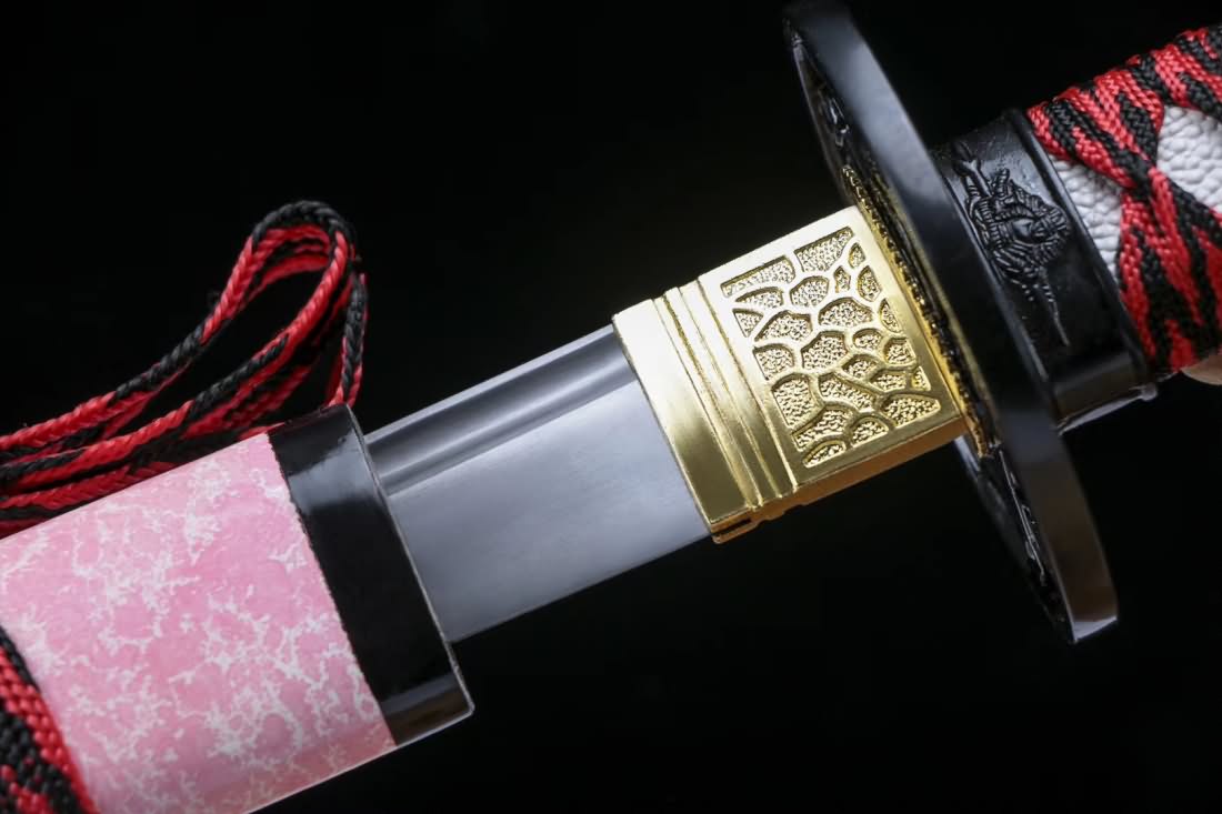 Samurai sword,Medium carbon steel blade,Pink scabbard