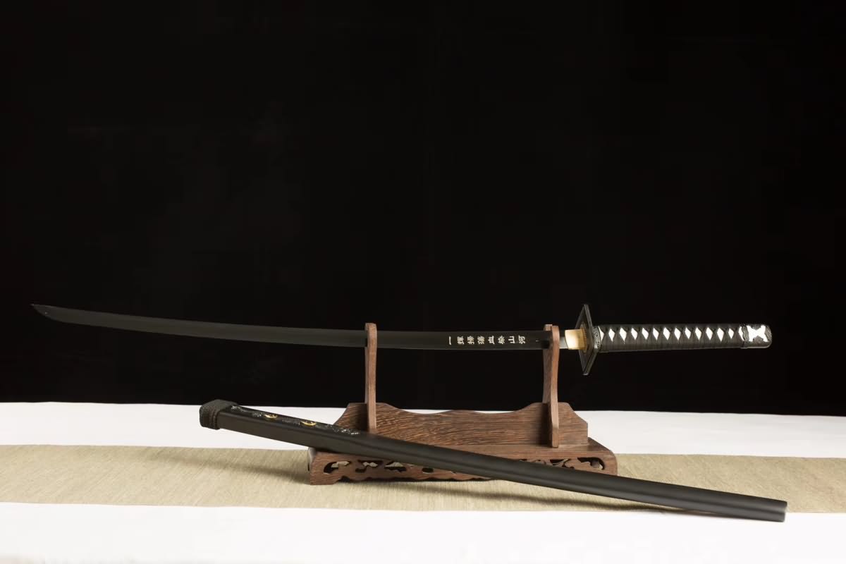 Samurai sword,Forged High carbon steel black blade