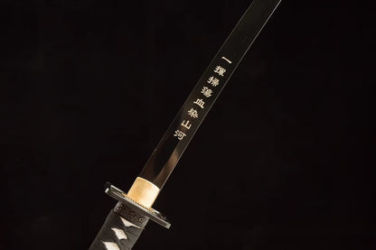 Samurai sword,Forged High carbon steel black blade