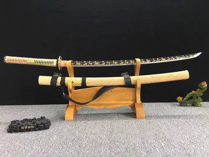 Katana,Samurai sword,Medium carbon steel,Cloth scabbard