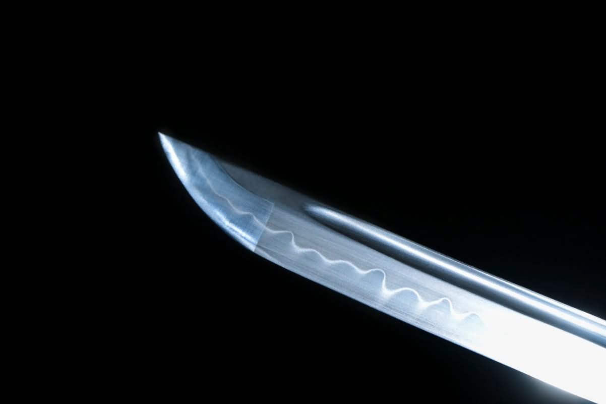 Katana,Forged High carbon steel burn blade,Yellow scabbard