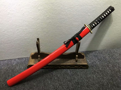 Katana,High carbon steel,Red scabbard,Alloy,Length 30inch