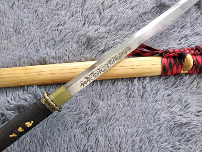 Tang sword,Ninja,High manganese steel,Hardwood,Alloy