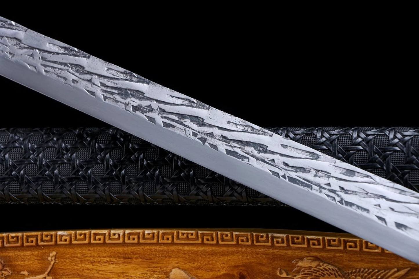 Long Tang dao,Forged high carbon steel blade,Leatherette scabbard