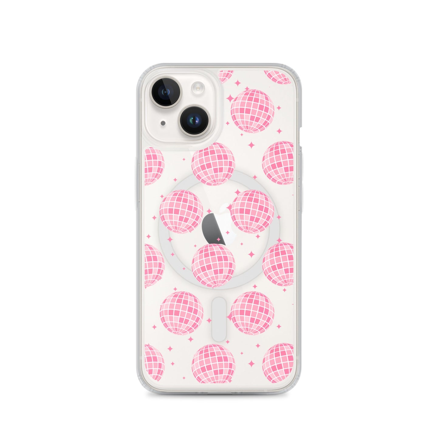 Pink Disco Balls MagSafe Clear iPhone Case