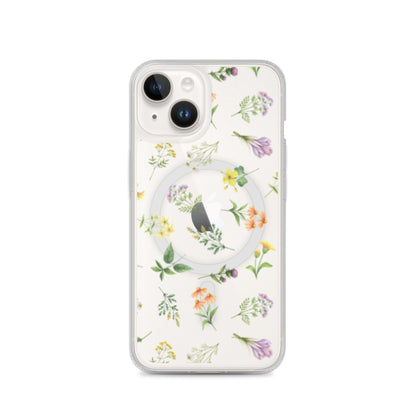 Floral Rain MagSafe Clear iPhone Case