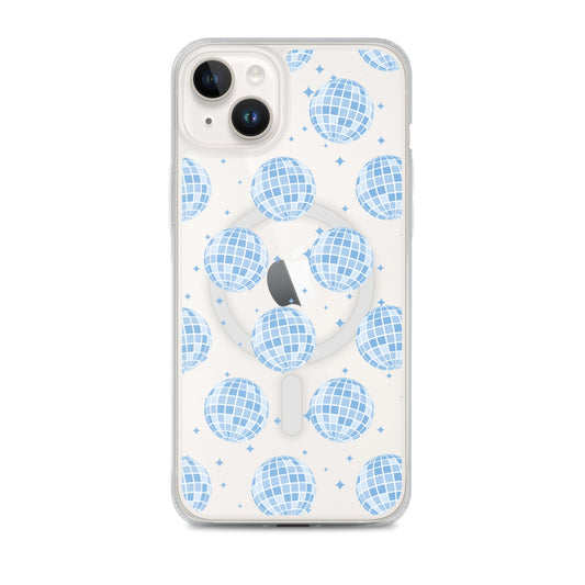 Blue Disco Balls MagSafe Clear iPhone Case