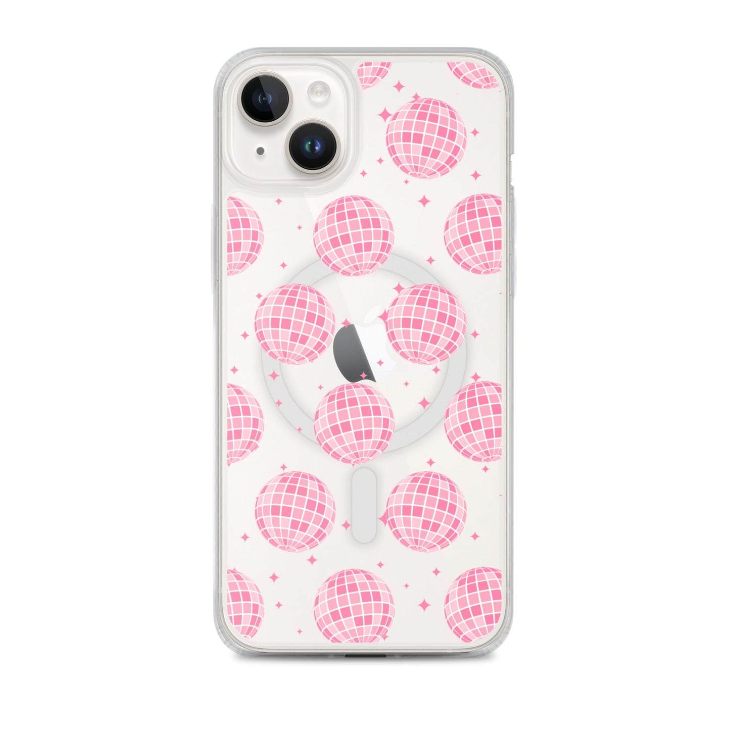 Pink Disco Balls MagSafe Clear iPhone Case