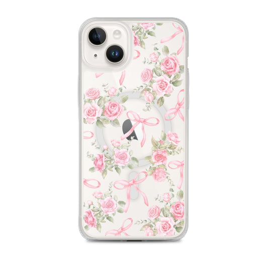 Bows & Roses MagSafe Clear iPhone Case