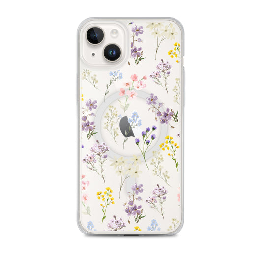Watercolor Garden MagSafe Clear iPhone Case