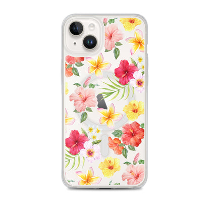 Hibiscus MagSafe Clear iPhone Case