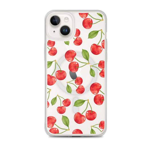 Cherry Rain MagSafe Clear iPhone Case