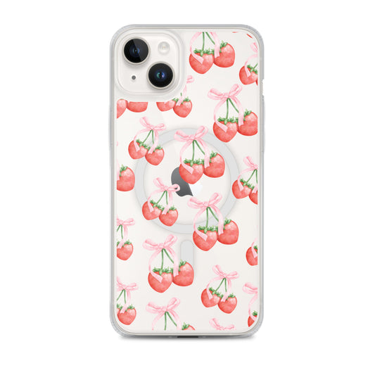 Sweet Strawberries MagSafe Clear iPhone Case