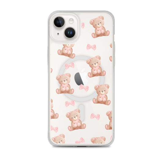Bow Bear MagSafe Clear iPhone Case
