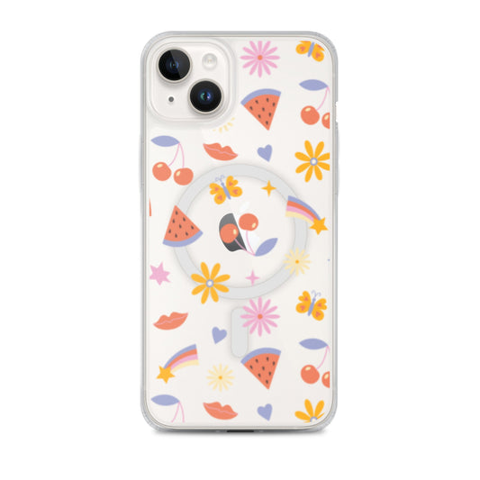 Summer Vibes MagSafe Clear iPhone Case