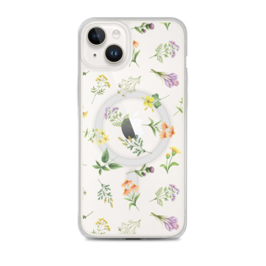 Floral Rain MagSafe Clear iPhone Case