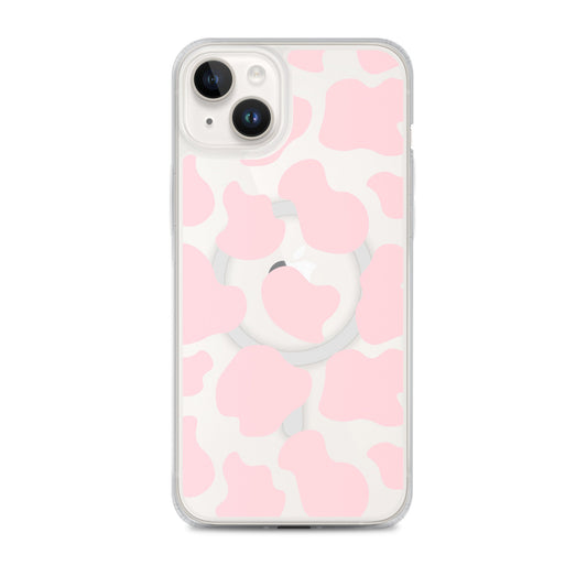 Pink Cow MagSafe Clear iPhone Case