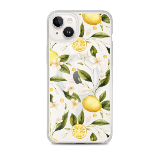 Lemon Garden MagSafe Clear iPhone Case