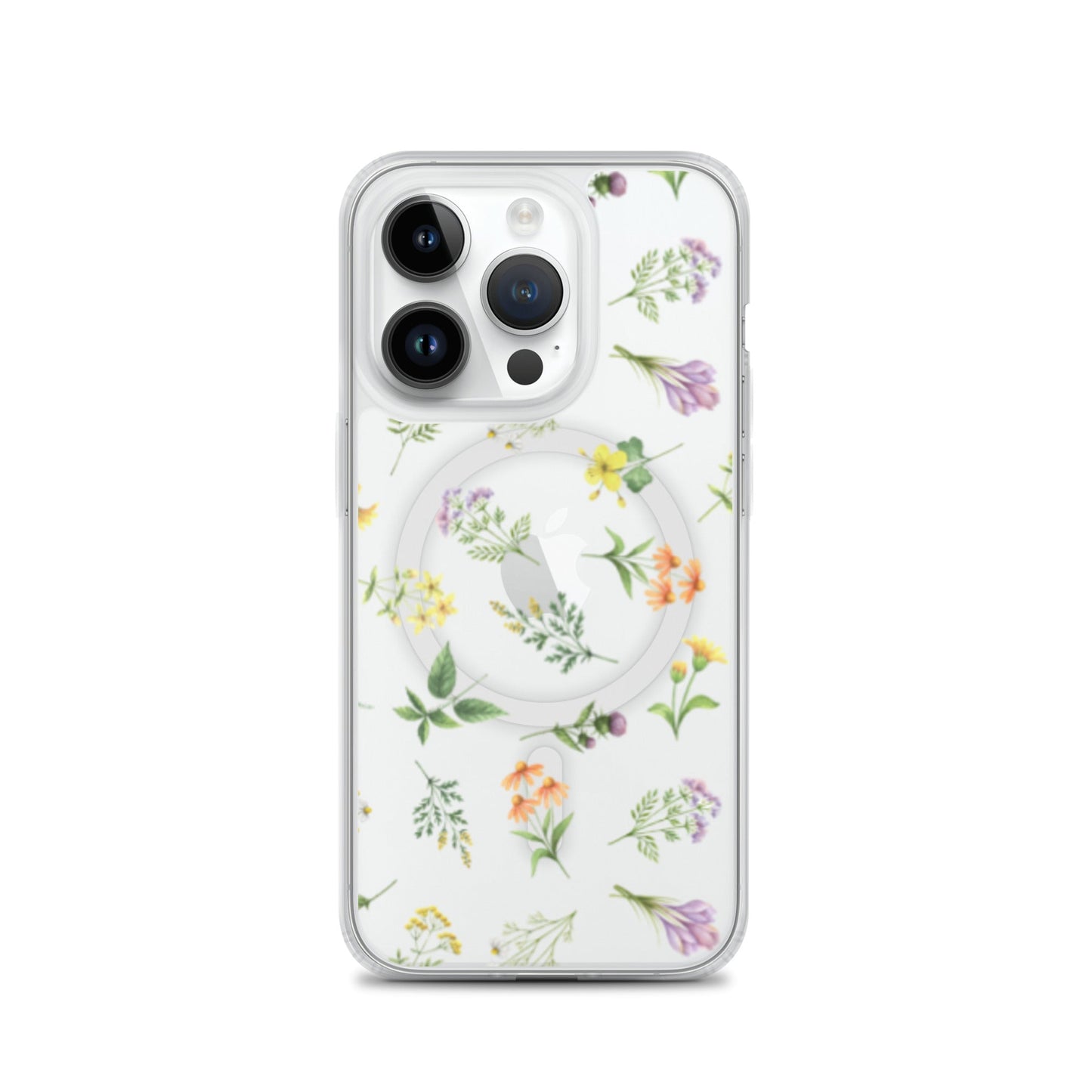 Floral Rain MagSafe Clear iPhone Case