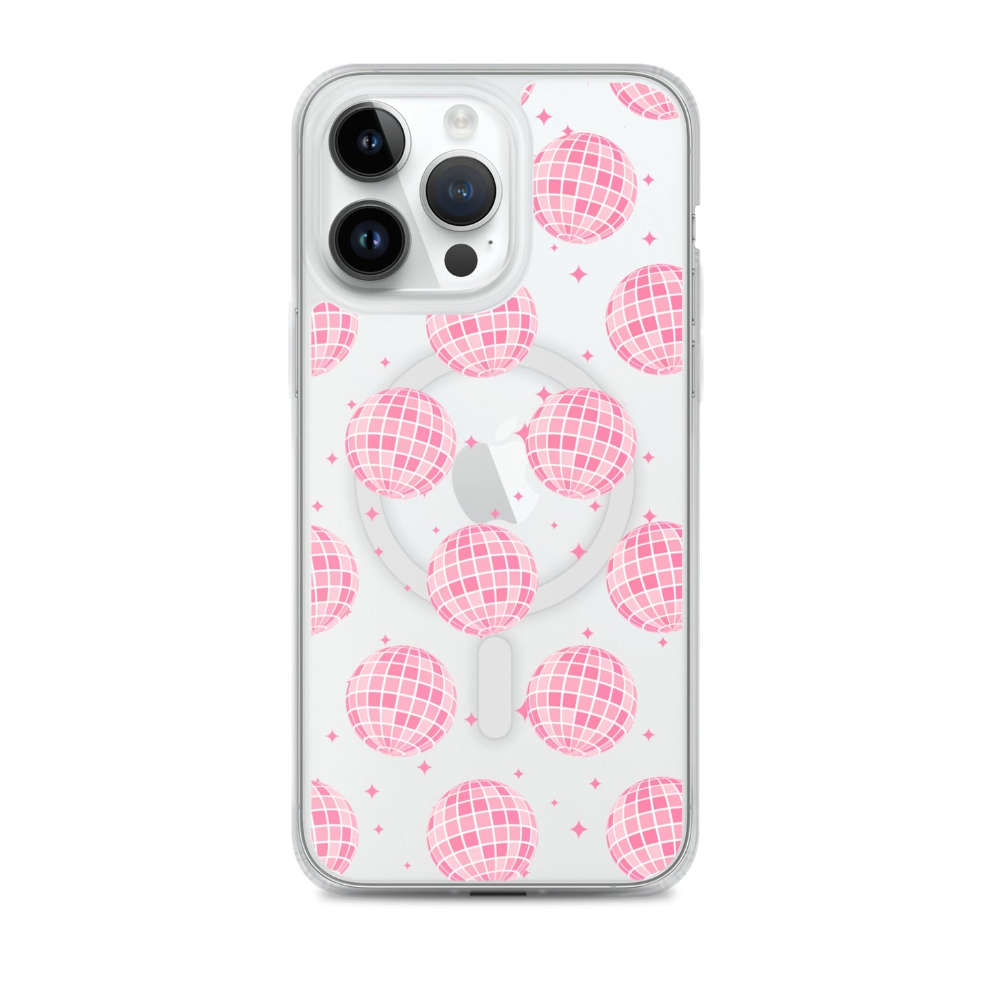 Pink Disco Balls MagSafe Clear iPhone Case