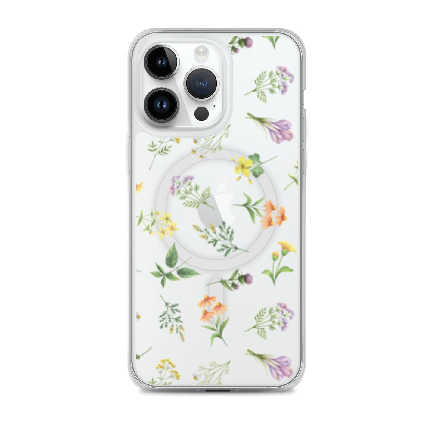 Floral Rain MagSafe Clear iPhone Case