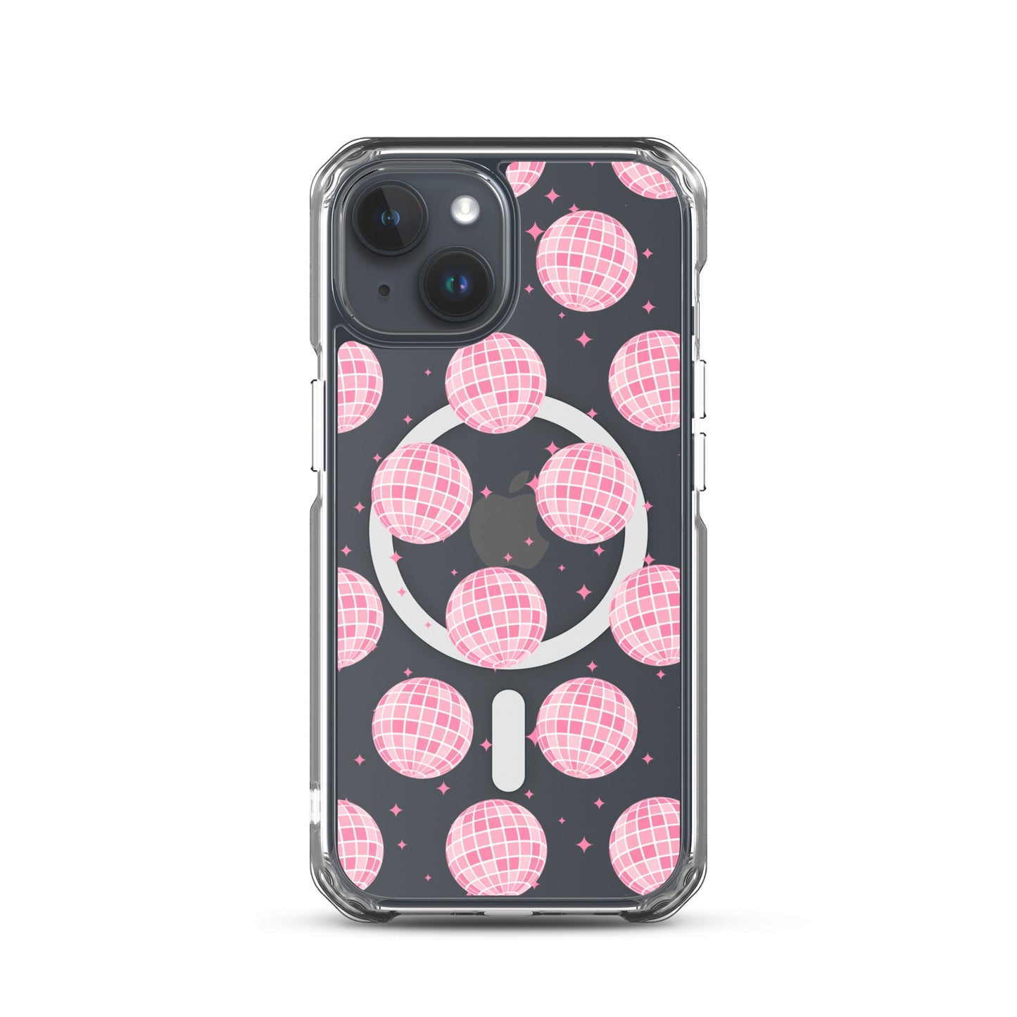 Pink Disco Balls MagSafe Clear iPhone Case