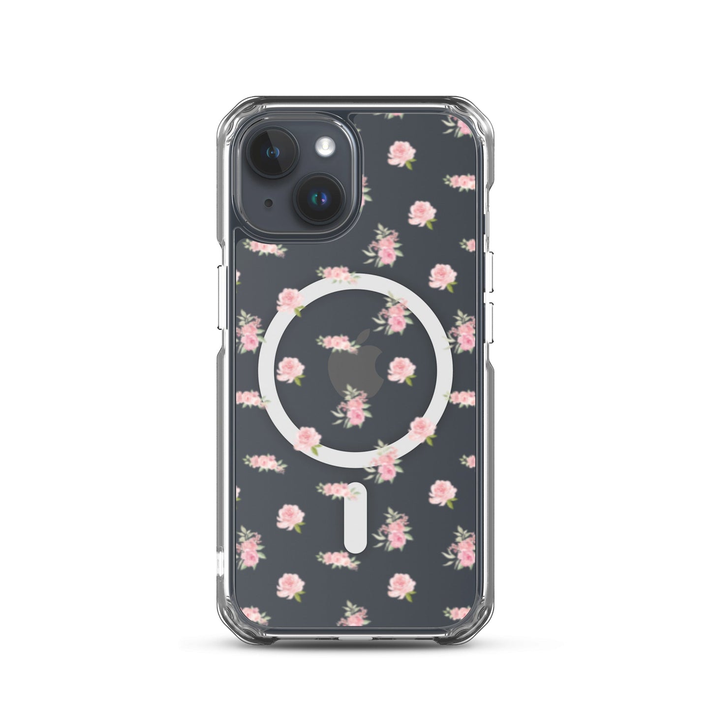 Pink Vintage Roses MagSafe Clear iPhone Case