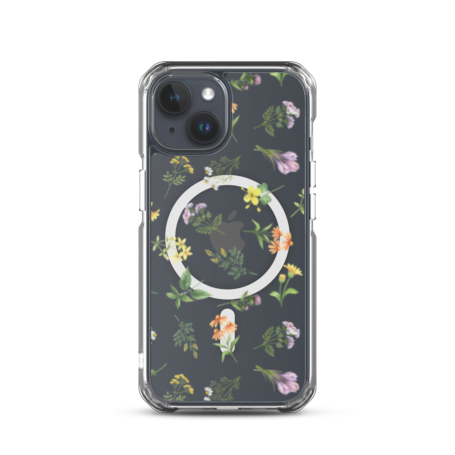 Floral Rain MagSafe Clear iPhone Case