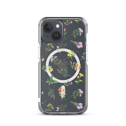 Floral Rain MagSafe Clear iPhone Case