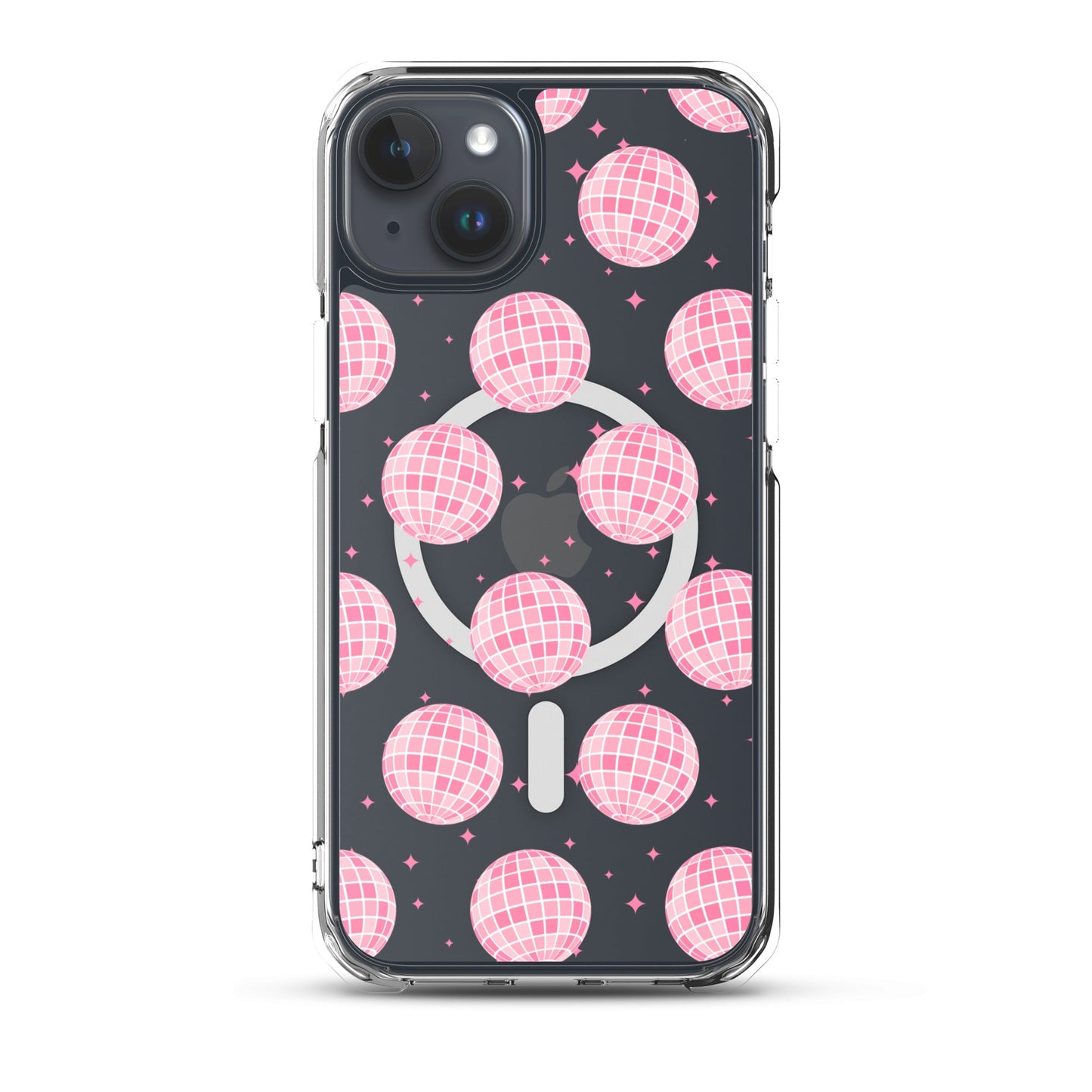 Pink Disco Balls MagSafe Clear iPhone Case