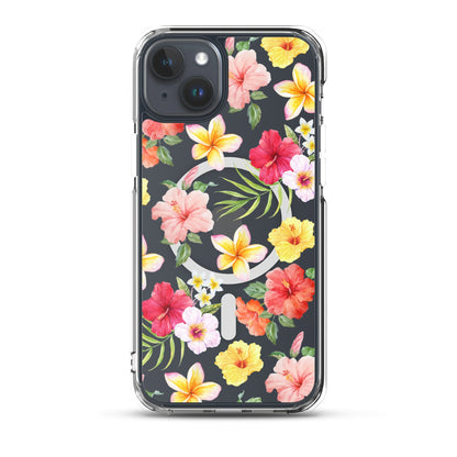 Hibiscus MagSafe Clear iPhone Case
