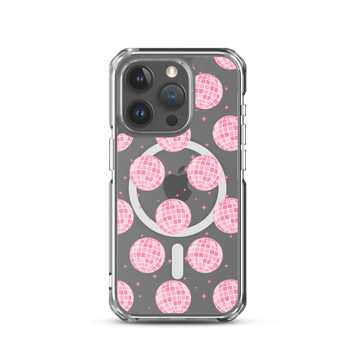 Pink Disco Balls MagSafe Clear iPhone Case