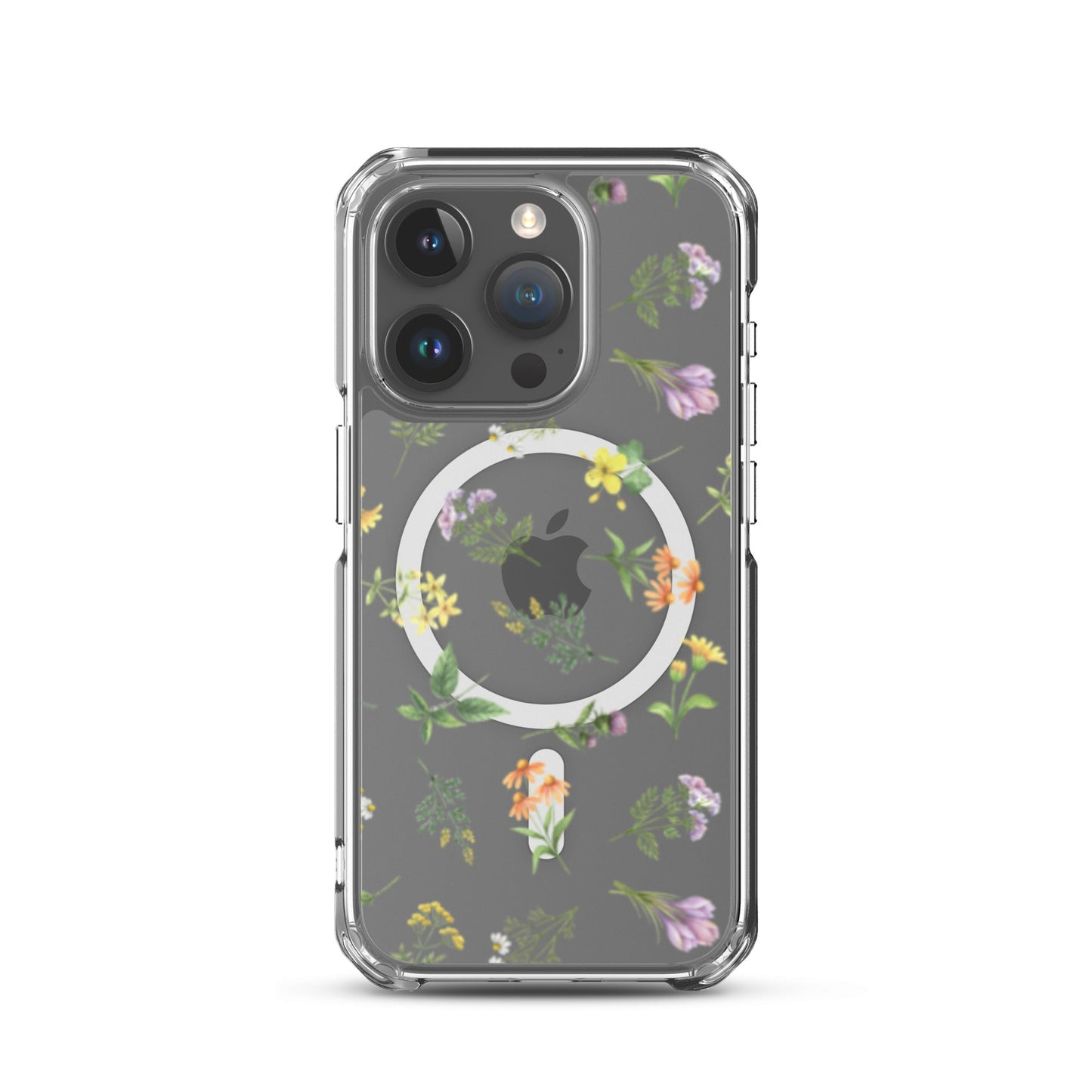 Floral Rain MagSafe Clear iPhone Case