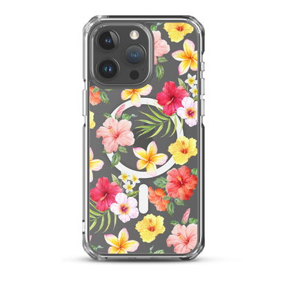 Hibiscus MagSafe Clear iPhone Case