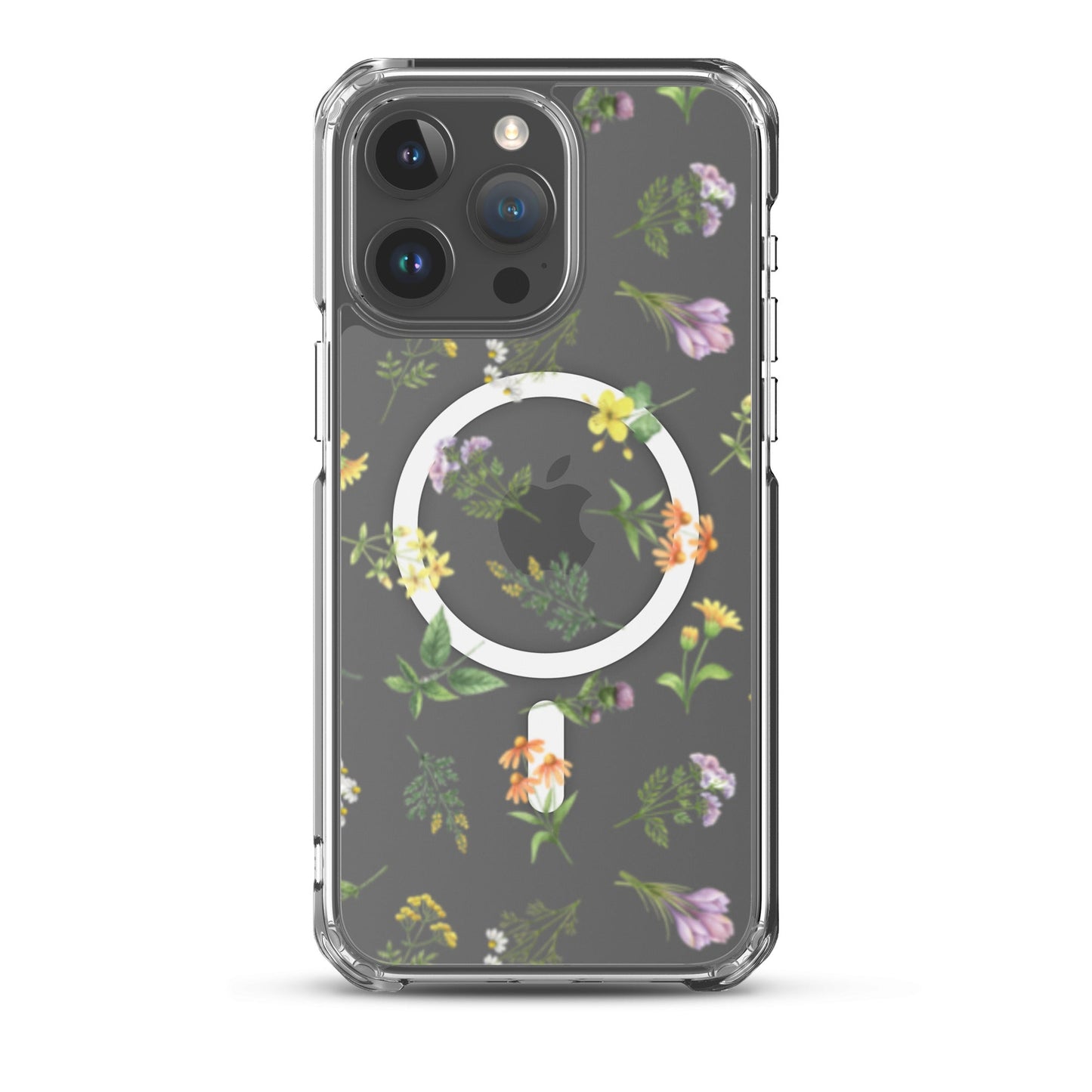 Floral Rain MagSafe Clear iPhone Case