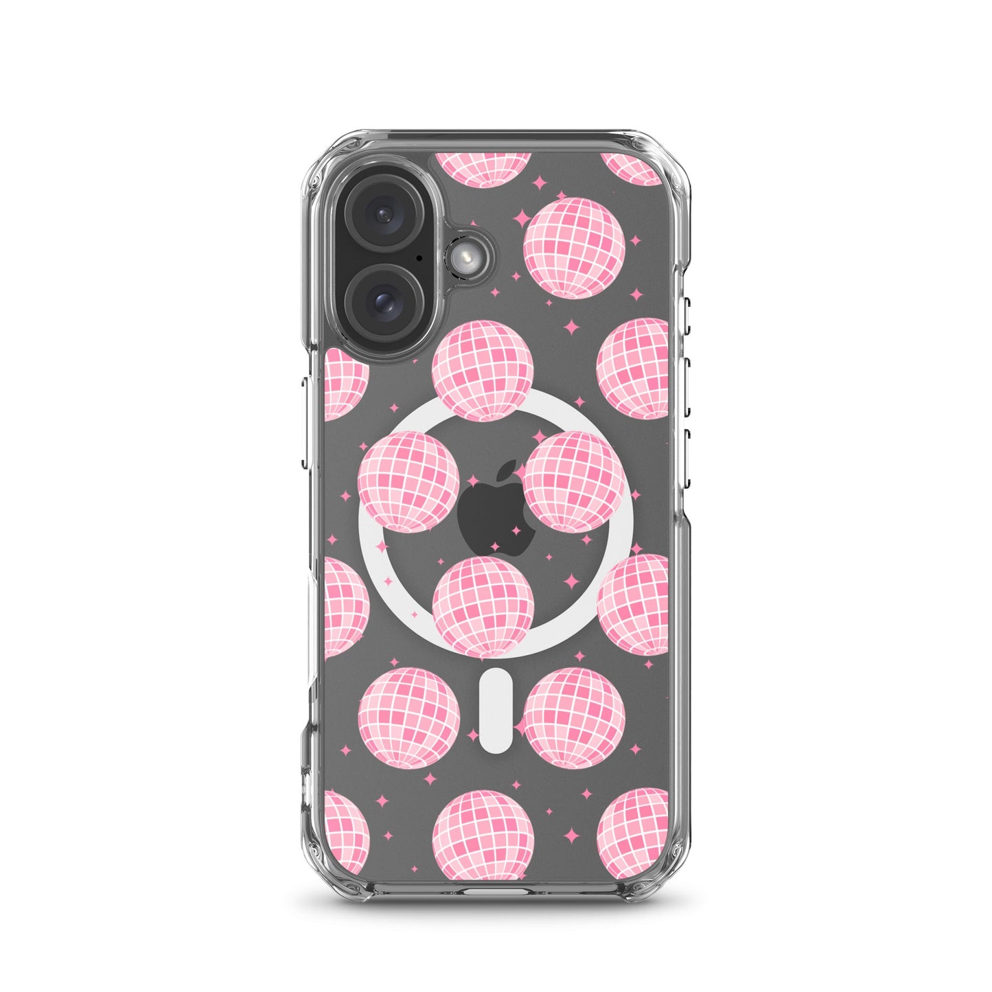 Pink Disco Balls MagSafe Clear iPhone Case