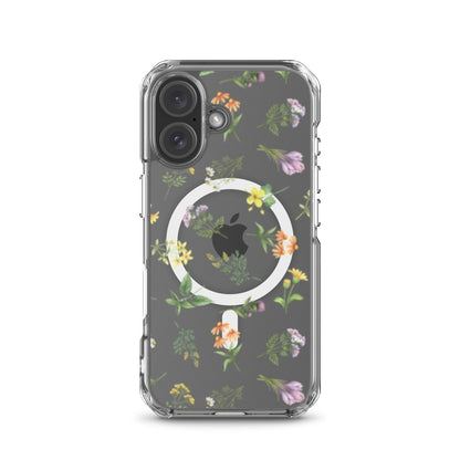 Floral Rain MagSafe Clear iPhone Case