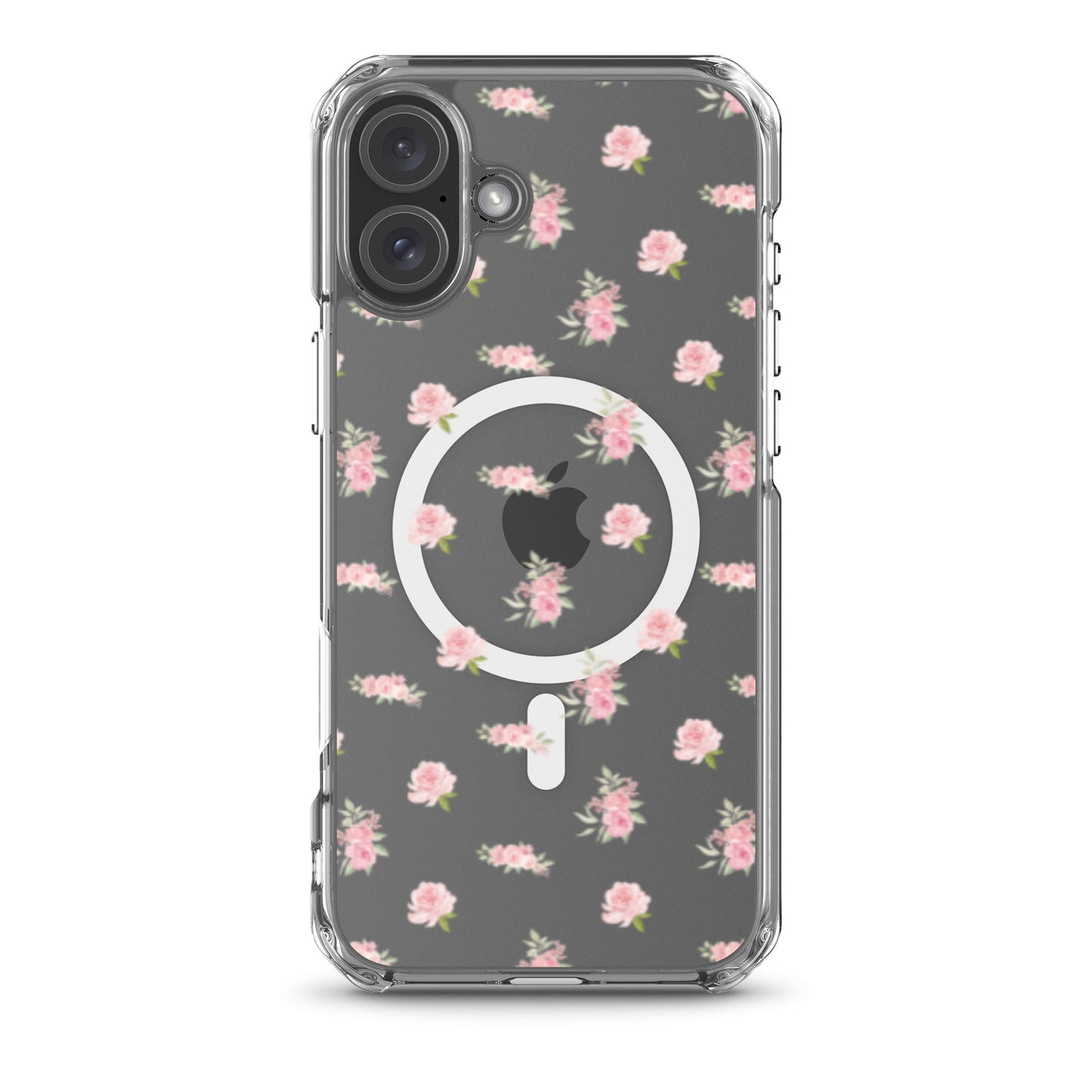 Pink Vintage Roses MagSafe Clear iPhone Case
