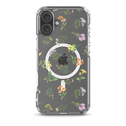 Floral Rain MagSafe Clear iPhone Case