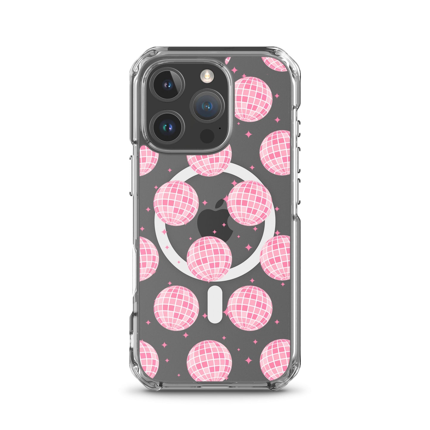 Pink Disco Balls MagSafe Clear iPhone Case